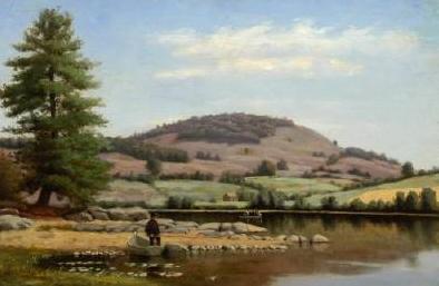 Alfred Ordway Fishing on Fairlee Pond oil painting image